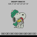 Snoopy Xmas V5 Embroidery File 6 sizes