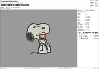 Snoopy Papper Embroidery File 6 sizes