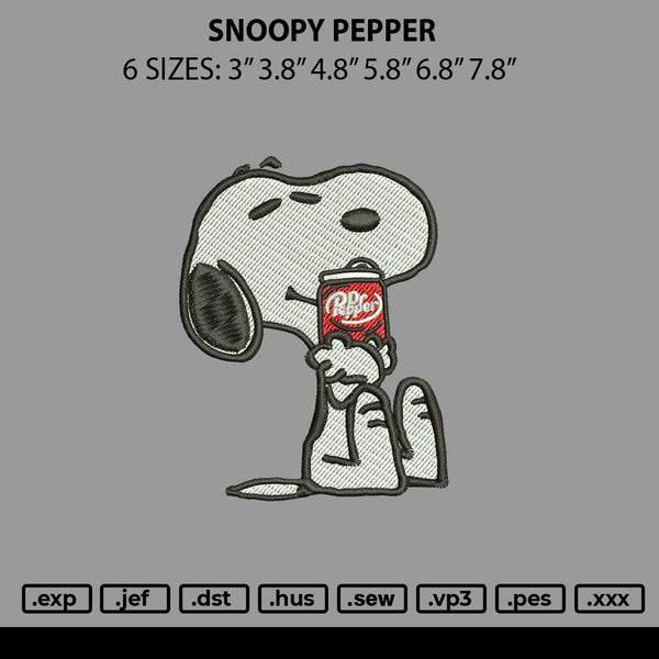 Snoopy Papper Embroidery File 6 sizes