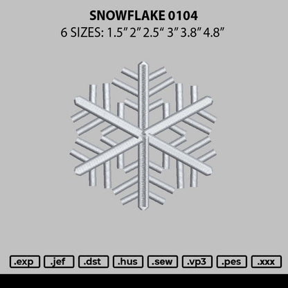 Snowflake 0104 Embroidery File 6 sizes