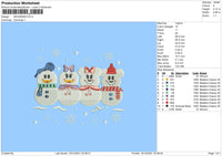 Snowman Embroidery File 4 size