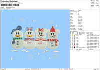 Snowman Embroidery File 4 size