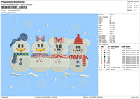 Snowman Embroidery File 4 size