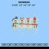 Snowman Embroidery File 4 size