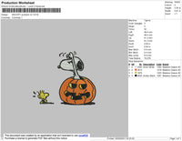 Snoopy Pumpkin V2 Embroidery File 4 size