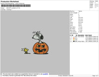 Snoopy Pumpkin V2 Embroidery File 4 size