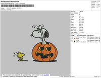 Snoopy Pumpkin V2 Embroidery File 4 size