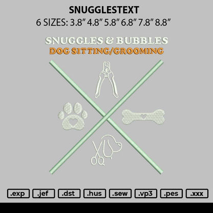 Snugglestext Embroidery File 6 sizes