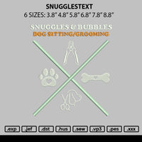 Snugglestext Embroidery File 6 sizes