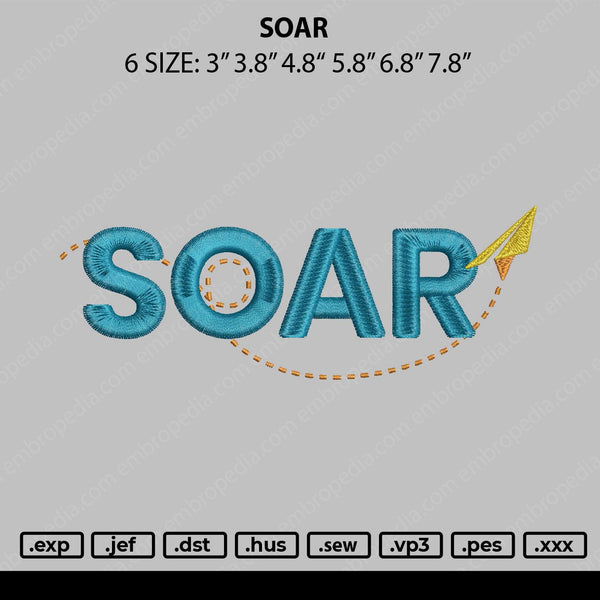 Soar Embroidery File 6 sizes