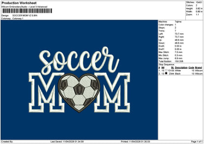 Soccertxt 1104 Embroidery File 6 sizes
