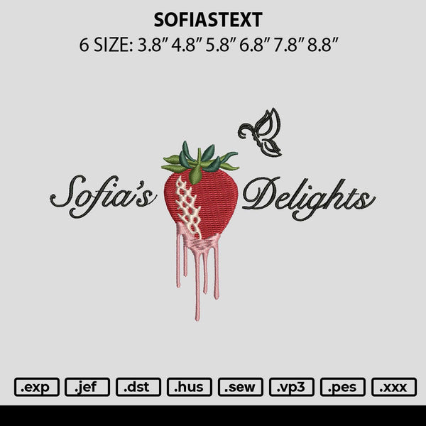 Sofiastext Embroidery File 6 sizes