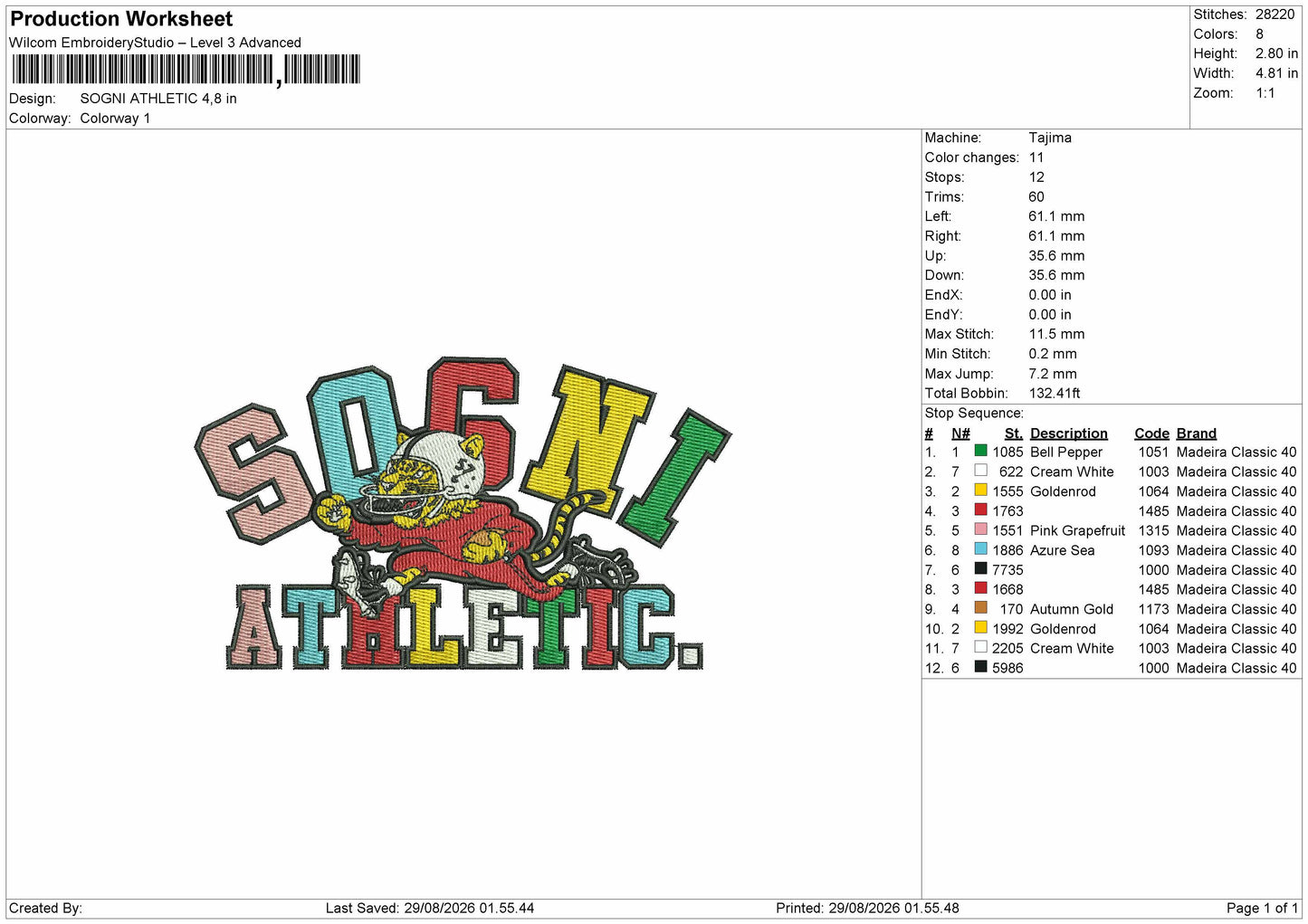 Sogni Text Embroidery Machine Design File 6 sizes