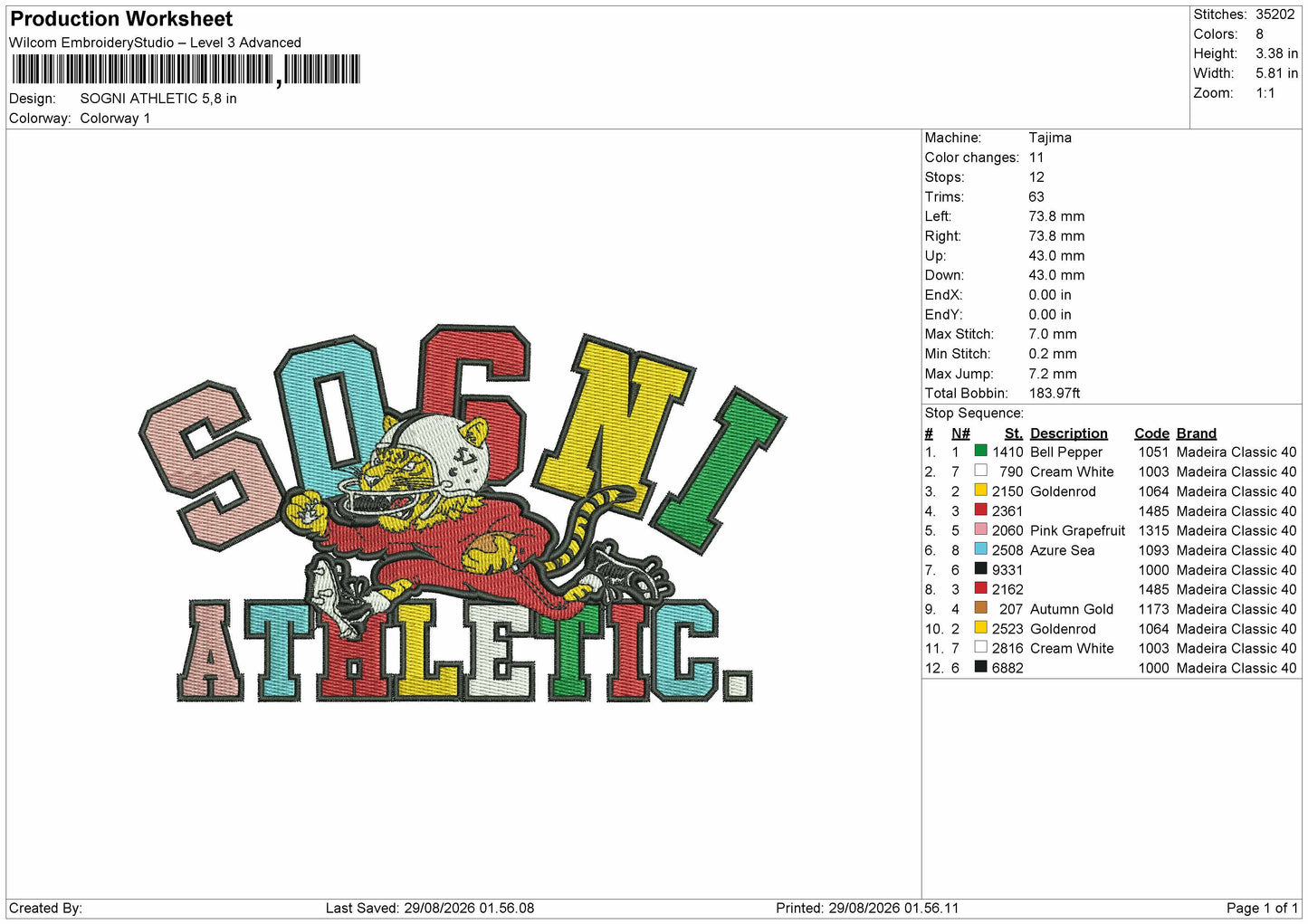 Sogni Text Embroidery Machine Design File 6 sizes
