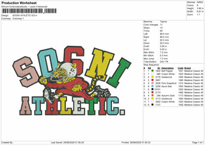Sogni Text Embroidery Machine Design File 6 sizes