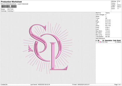 SOL Embroidery File 4 size