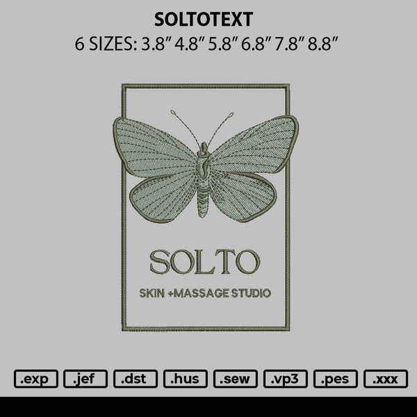 Soltotext Embroidery File 6 sizes