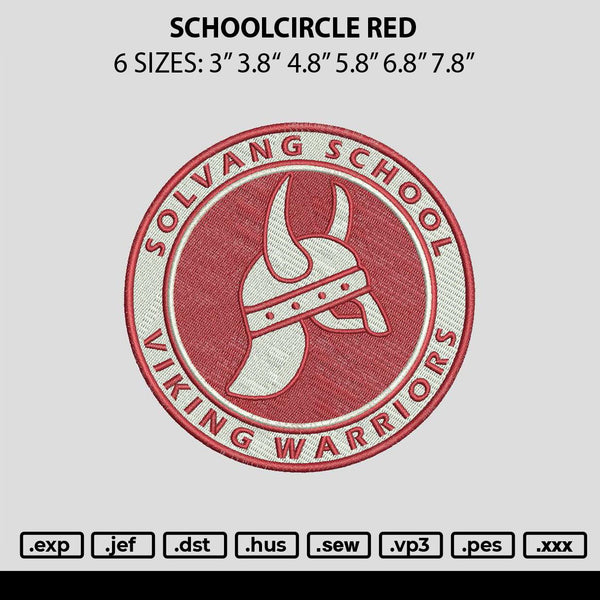 Schoolcircle Red Embroidery File 6 sizes