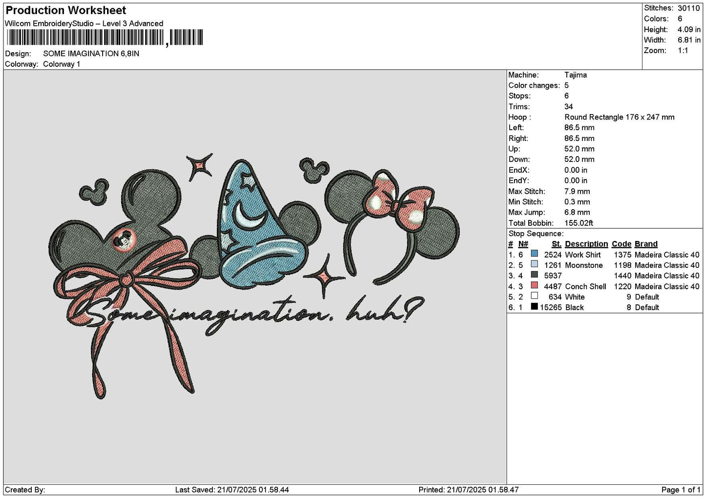 Mickeyblue 001 Embroidery File 6 sizes