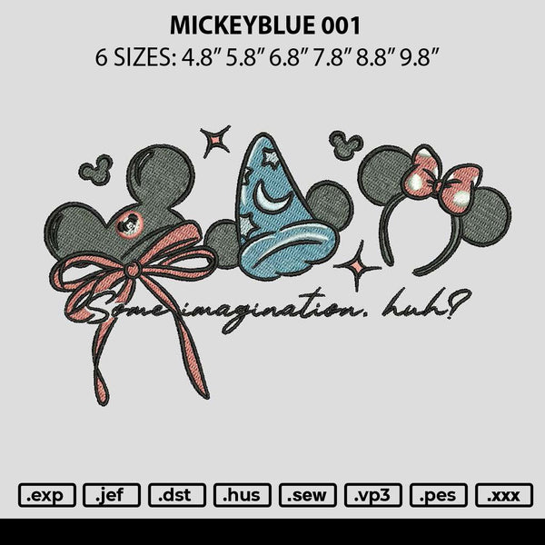 Mickeyblue 001 Embroidery File 6 sizes