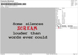 Screamtext 1607 Embroidery File 6 sizes