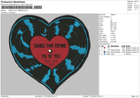 Song That Remind Embroidery File 4 size