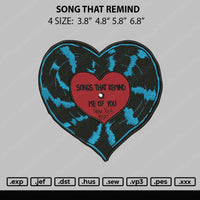 Song That Remind Embroidery File 4 size