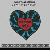 Song That Remind Embroidery File 4 size