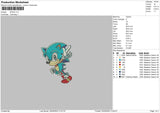 Sonic Embroidery File 4 size