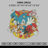 Sonic Cirlce Embroidery File 6 sizes