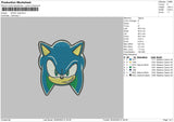 Sonic Head Embroidery File 4 size
