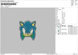 Sonic Head Embroidery File 4 size