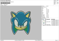 Sonic Head Embroidery File 4 size