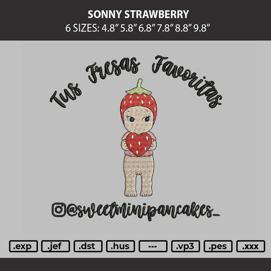 Sony Strawberry Embroidery Machine Design File 6 sizes