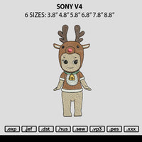 Sony V4 Embroidery File 6 sizes