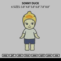 Sonny Duck Embroidery File 6 sizes
