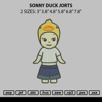 Sonny Ducks Jorts Embroidery File 6 sizes
