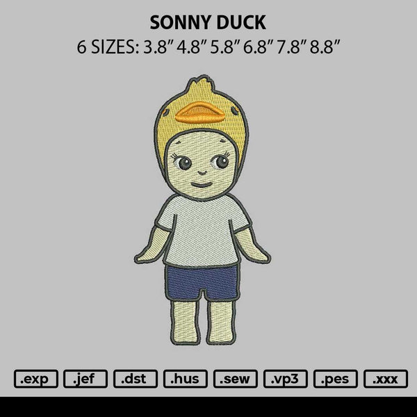 Sonny Duck Embroidery File 6 sizes