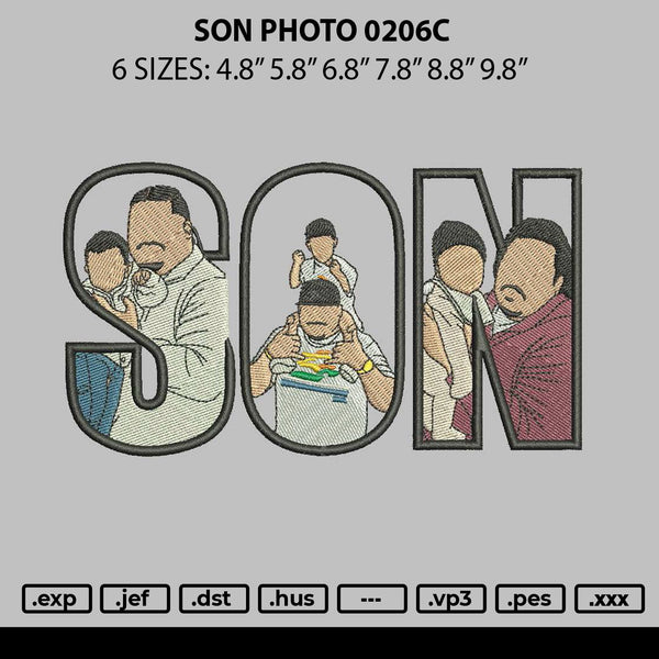 Son Photo 0206 Embroidery File 6 sizes