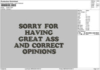 Sorrytext Embroidery File 6 sizes