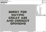 Sorrytext Embroidery File 6 sizes