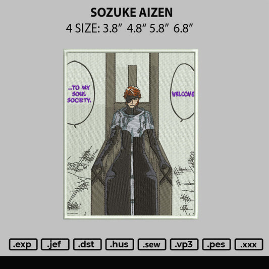 Sosuke Aizen Embroidery File 4 size