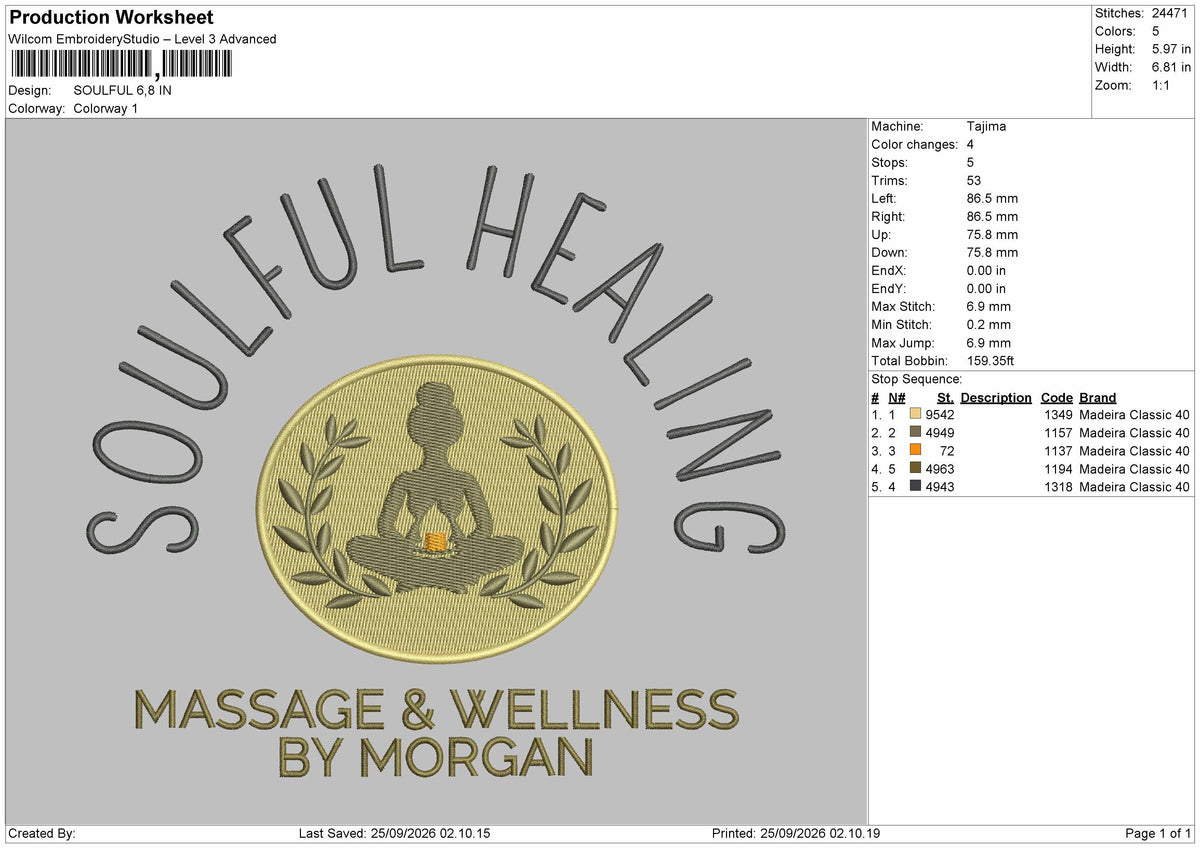 Healing Text 2509 Embroidery Machine Design File 6 sizes