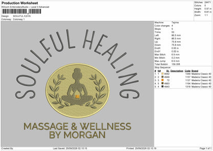 Healing Text 2509 Embroidery Machine Design File 6 sizes