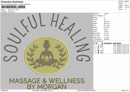Healing Text 2509 Embroidery Machine Design File 6 sizes
