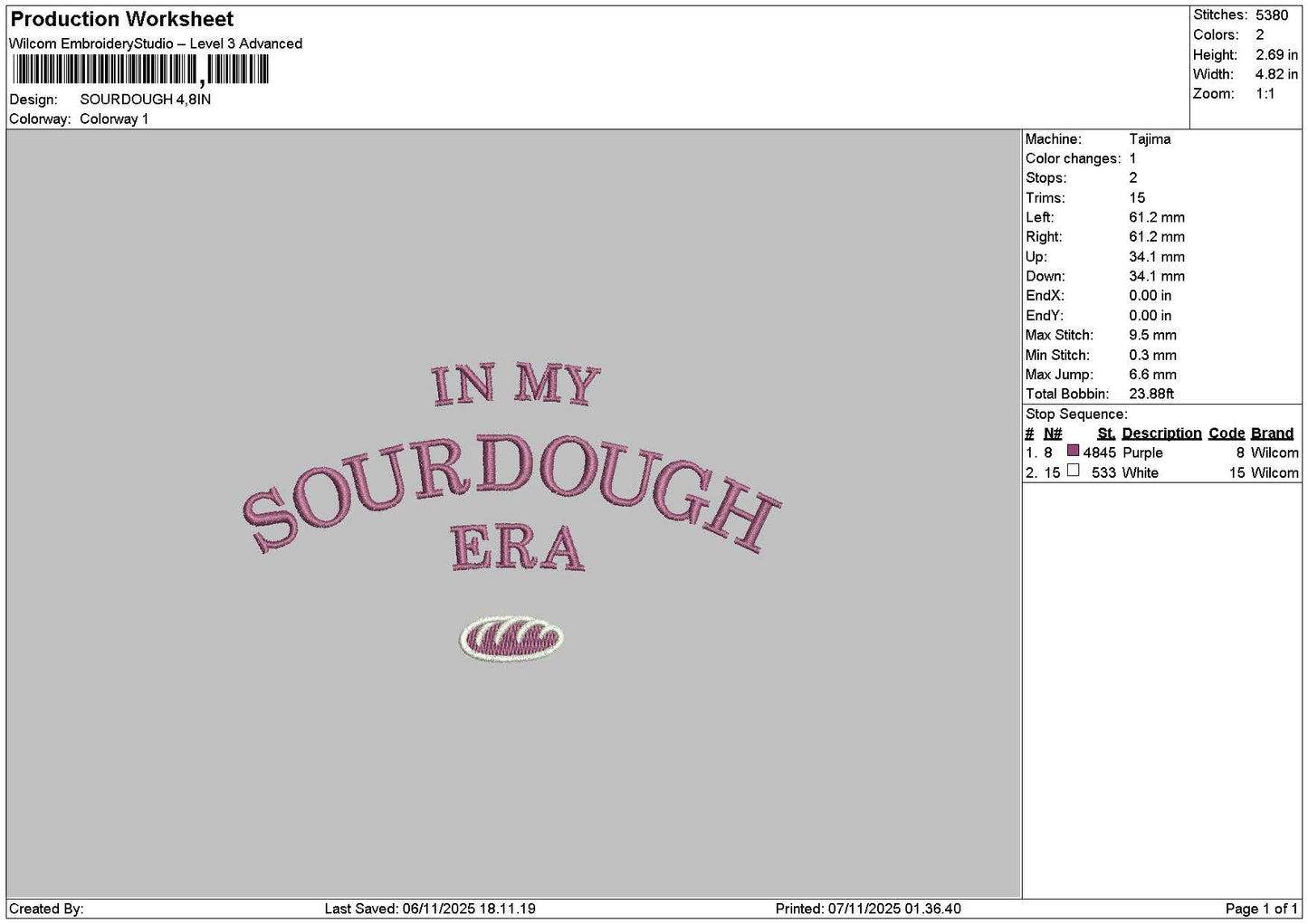 Sourtext0711 Embroidery File 6 sizes