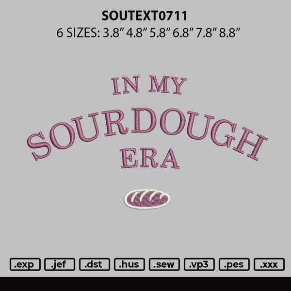 Sourtext0711 Embroidery File 6 sizes