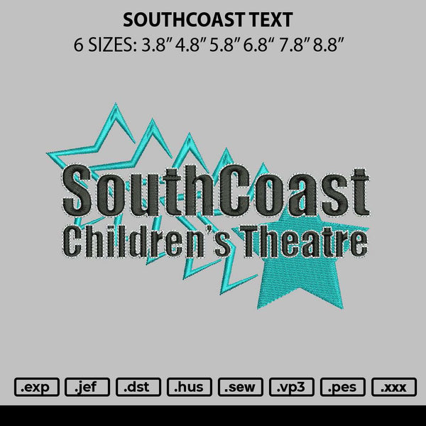 Southcoast Text Embroidery File 6 sizes