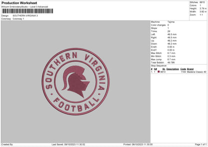 Southern V Embroidery File 6 sizes