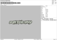 South Texas Speed Embroidery File 4 sizes